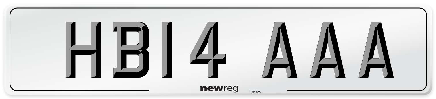 HB14 AAA Number Plate from New Reg